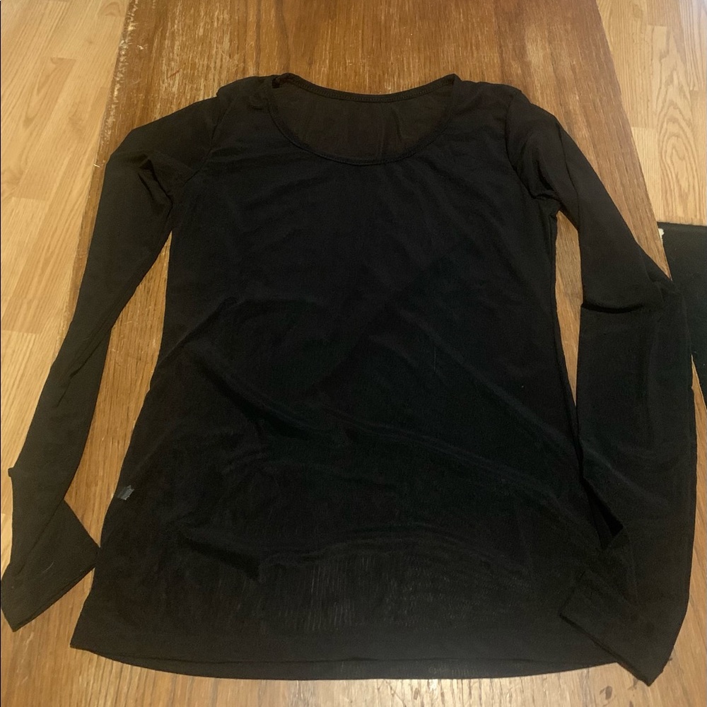 Mesh black long sleeve shirt